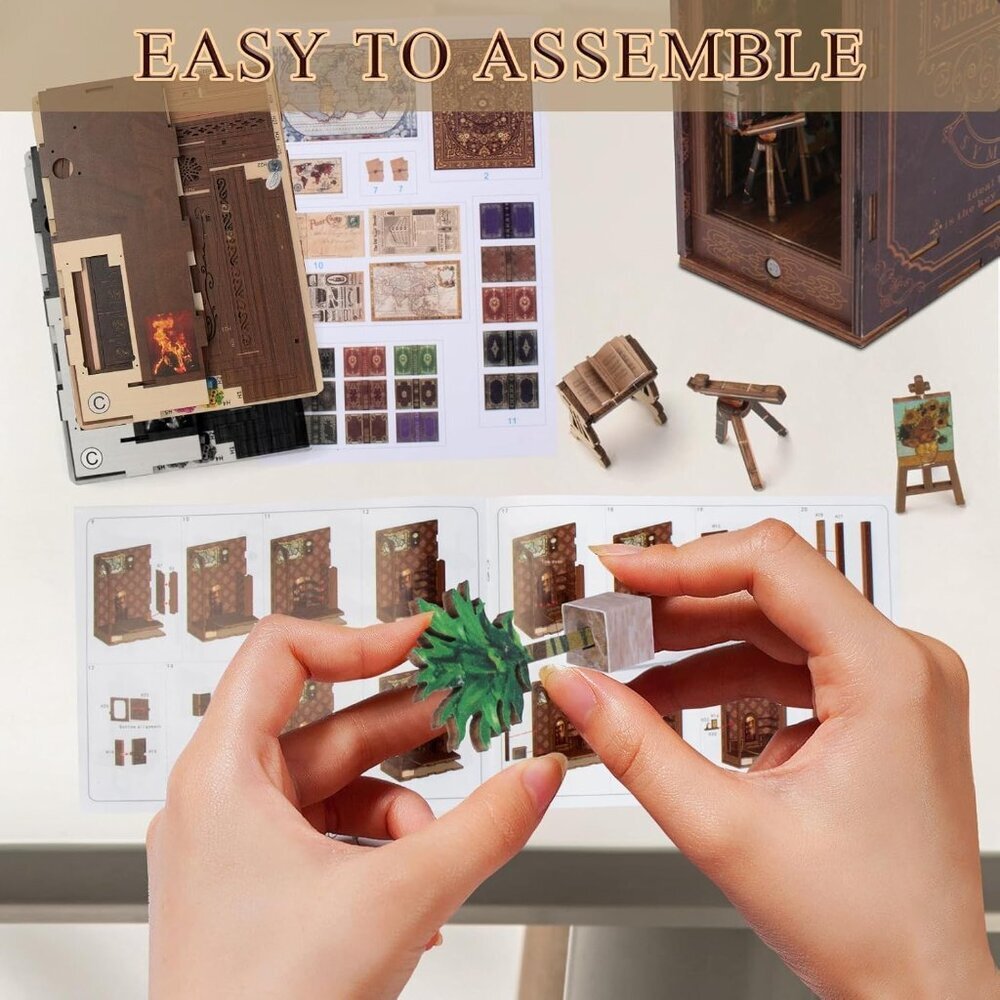 Book Nook Kit - DIY Doll House Booknook, Book Nook Miniature Kit for Bookshelf D - Picture 6 of 7